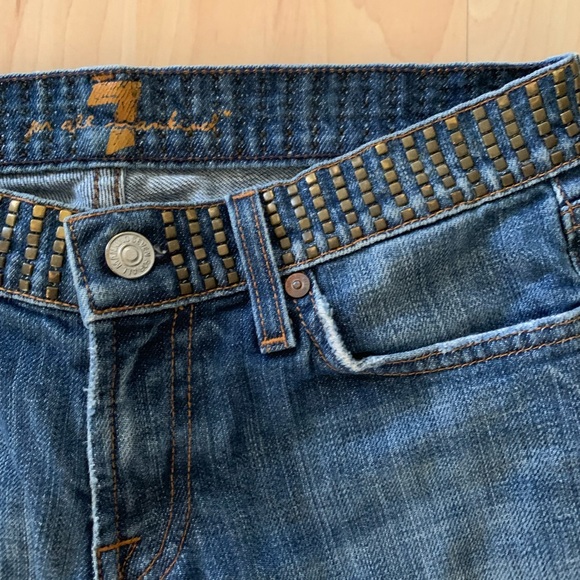 7 For All Mankind Bootcut Studded Jeans - Picture 3 of 7